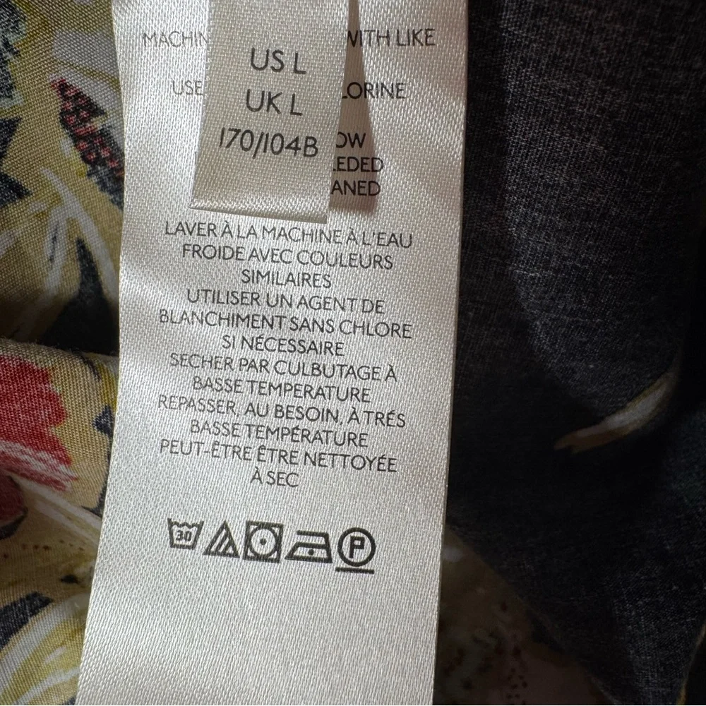 FREE PEOPLE Jodie Tropical Print Kimono Sleeve Mini Dress BLACK / LARGE - Picture 13 of 14